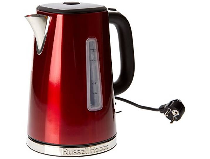 Russell Hobbs Wasserkocher Luna, 1,7 l, 2400 Watt, Edelstahl Rot, 23210-70