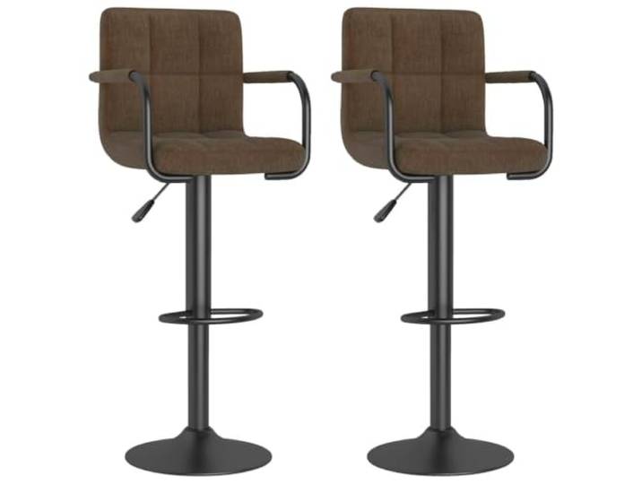 GPUTYGHN Barhocker 2 STK. Braun Stoff Höhenverstellbar, 360° drehbar, Gasdruckfeder, Stahlgestell, Fußstütze, Bar & Essbereich