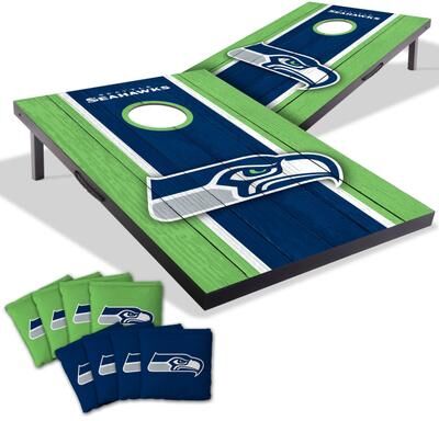 Skip's Garage Seattle Seahawks NFL Compact 2x3 Tailgate Cornhole Board Set