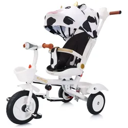 Chipolino Tricycle Futuro 2 in 1 faltbar, Becherhalter, Musik, Licht, PU-Räder schwarz weiß