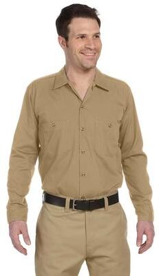 Dickies LL535 Men's Industrial Long Sleeve Work Shirt in Desert Sand size XL L535