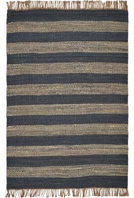 KAS Rugs Natural Horizons Casual Striped Hand-woven Jute Rug