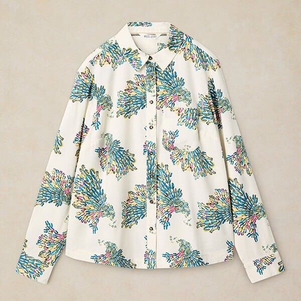 White Stuff Ladies Libby Printed Shirt Ivory Multi