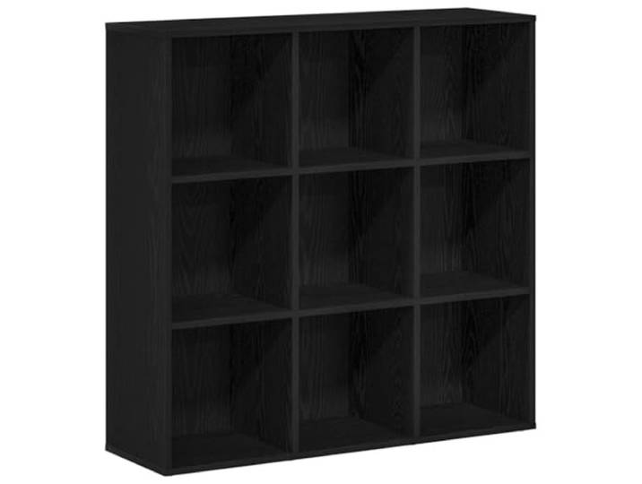 KGHERMDF Standregal 9 Fächer Holzwerkstoff Eiche Schwarz 98x29x97,5 cm, Offene Fächer, Vielseitig Nutzbar, Pflegeleicht, Stabil
