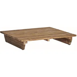 Couchtisch Newport aus recyceltem Teakholz, massiv, quadratisch, natur, Outdoor geeignet, 90 cm