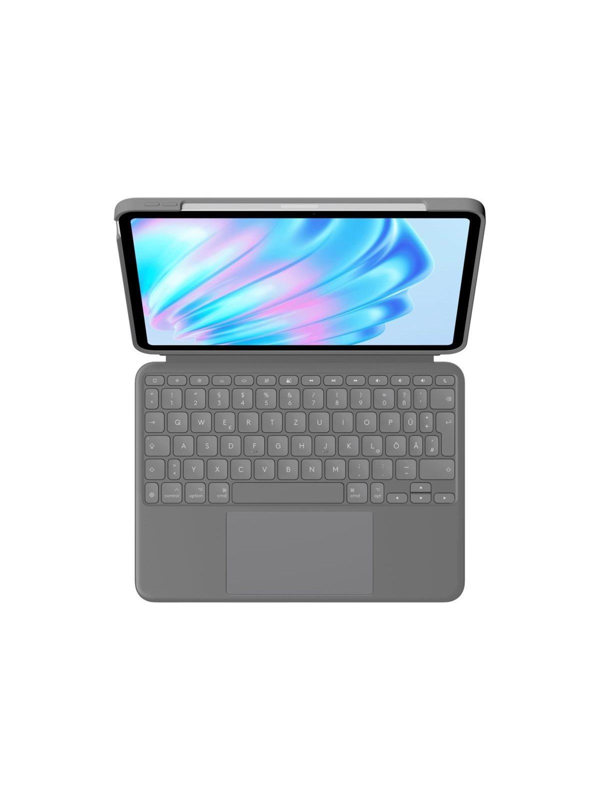 Logitech Combo Touch for iPad Air 11" (M2) & iPad Air (5th gen) - Oxford Grey - Tastatur & Folio-Set - Deutsch - Grau