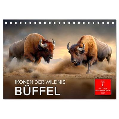 Büffel - Ikonen der Wildnis (Tischkalender 2027 DIN A5 quer), CALVENDO Monatskalender