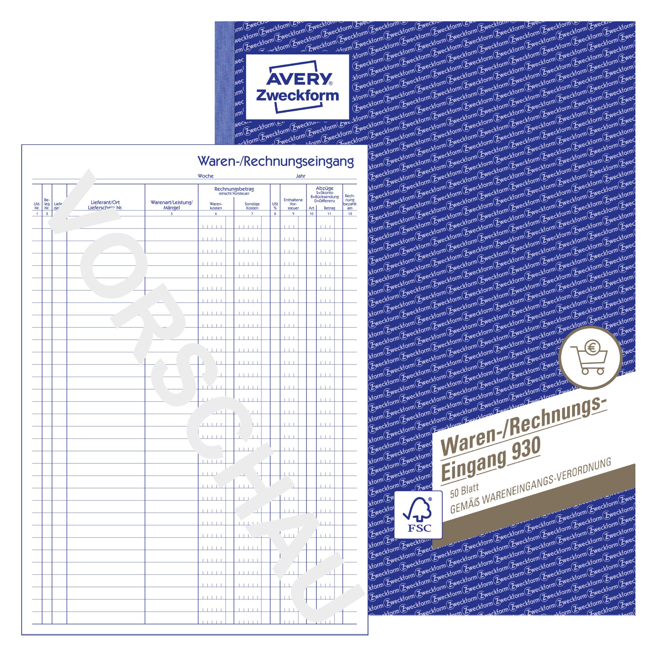 Avery Waren-/Rechnungseingangsbuch (50x) (20849958)