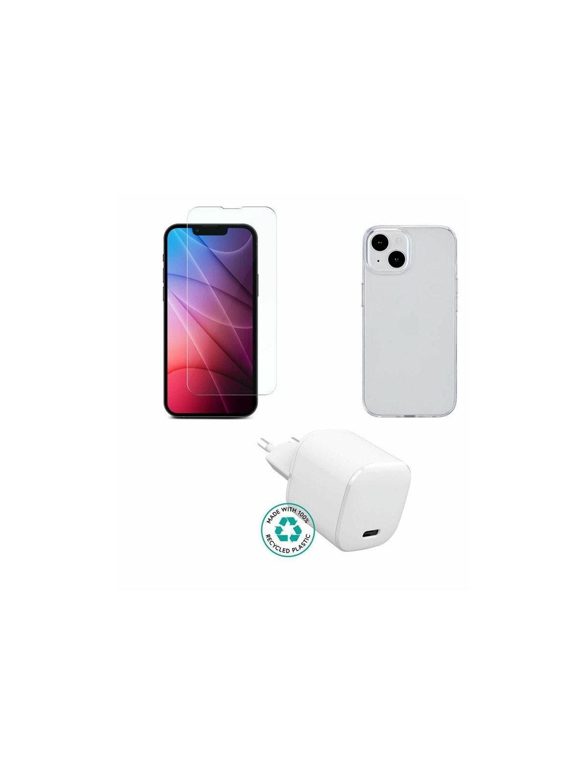 eSTUFF - accessory kit for mobile phone - charger cover glass