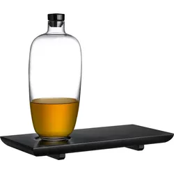 Malt Karaffe für Whisky 1,05 l mit Holztablett 2 El.