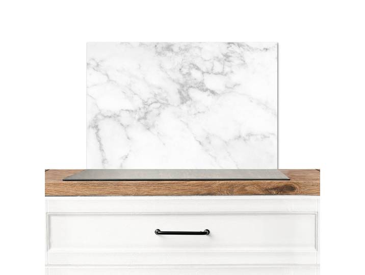 MuchoWow Spritzschutz Küche Marmor - Grau - Weiß - Strukturierter Marmor 60x40 cm, Metall, Rechteckig, 60x0.3x40 cm, rostfrei, Küchenzubehör, Küchenhelfer, Küchenutensilien