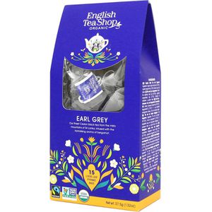 EnglishTeaShop Tee Earl Grey, fairtrade, BIO, Schwarzer Tee mit Bergamottenaroma, 37,5 g, 15 Pyramidenbeutel