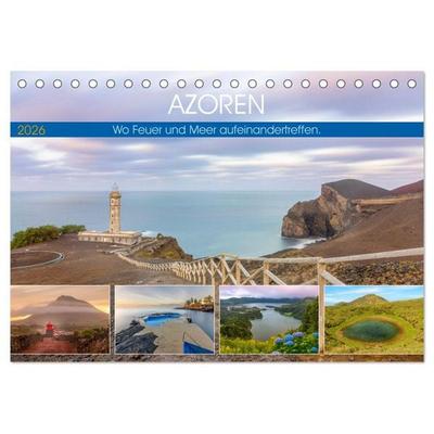 Azoren, Wo Feuer und Meer aufeinandertreffen. (Tischkalender 2026 DIN A5 quer), CALVENDO Monatskalender
