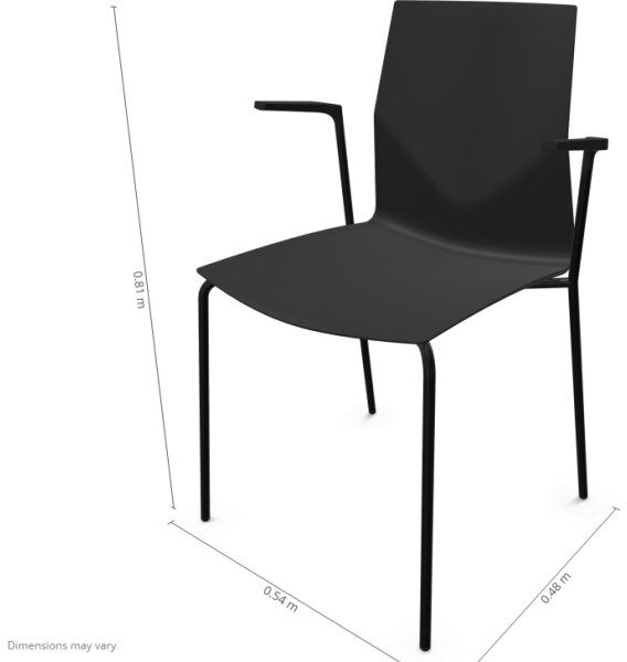 Four Design, Four Cast2 Four, Armlæn, Sort/sort
