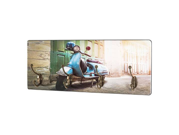 Porte-manteaux mural Ravena 50 x 20 x 5cm Bleu/Multicolore/Beige
