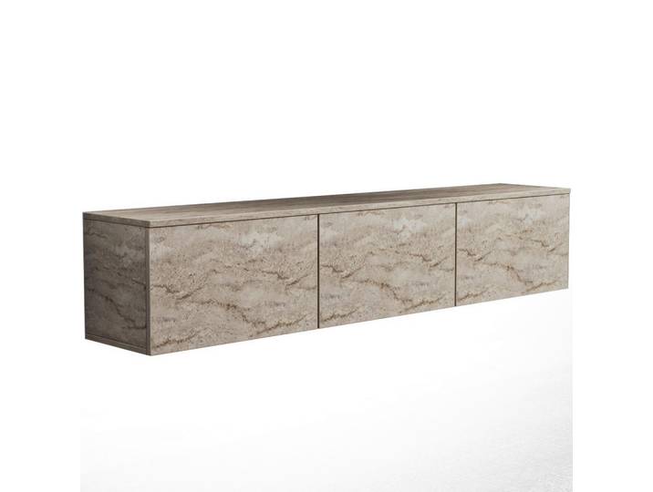Mid.you Lowboard, Elfenbein, Holzwerkstoff, 160x35x32 cm, hängend, Beleuchtung, Wohnzimmer, TV Möbel, Lowboards, Lowboards hängend