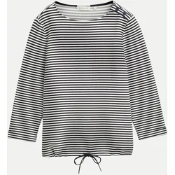 Langarmshirt mit Knopf-Details Schwarz L