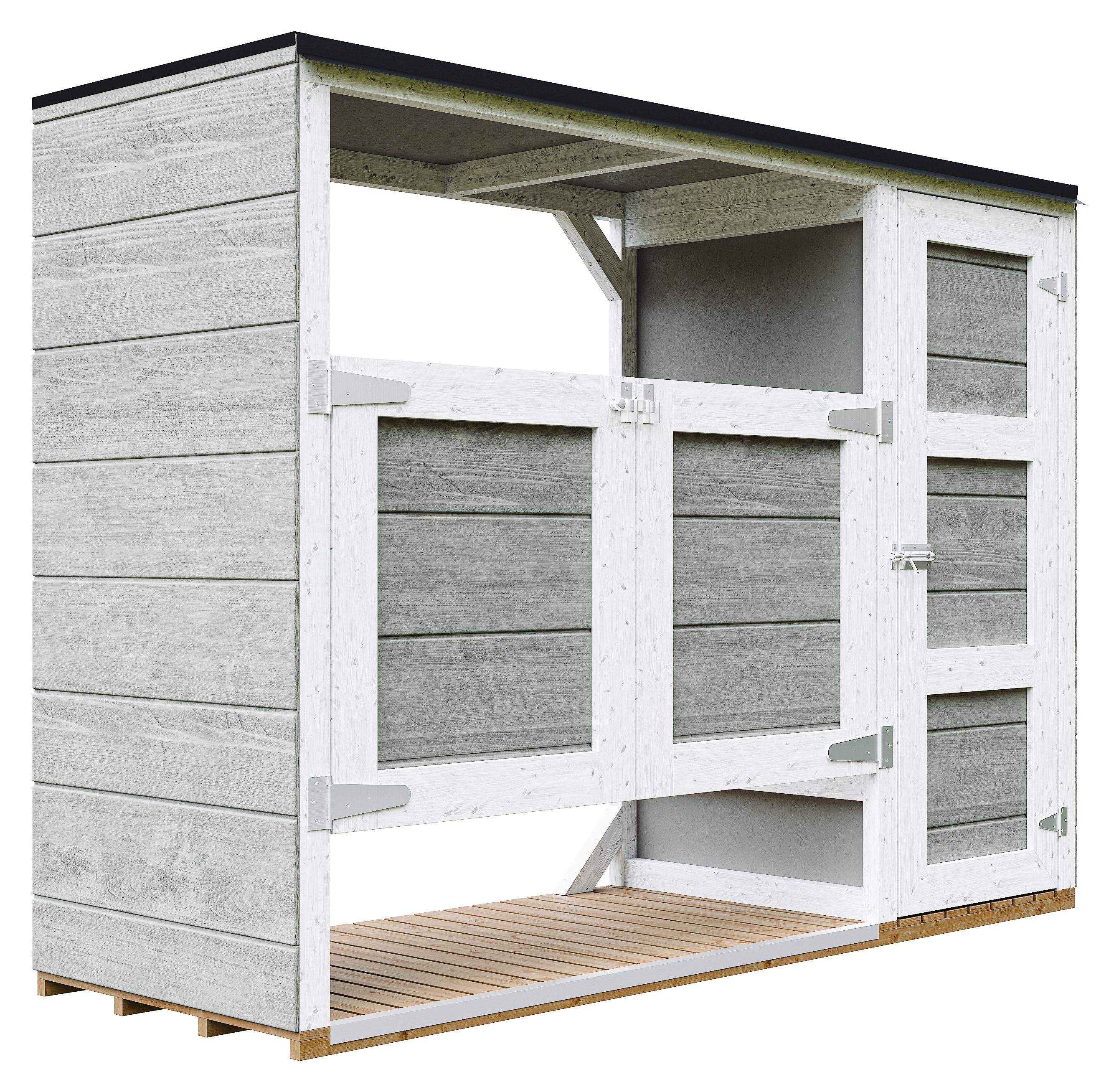 Mülltonnenbox 2er 240L Aus Wetterfest LP Smartside Holz, Mülltonnenverkleidung mit Türen, Garten Mülltonnenbox - Timbela M981A-TUNDRA GREY