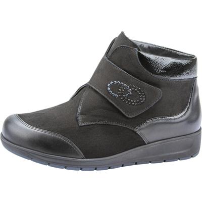 Klettschuh WALDLÄUFER "Mimi", Damen, Gr. 4,5, Textil, schwarz, Lackleder, Nappaleder, Nubukleder, Schuhe Klettschuh, in M-Weite