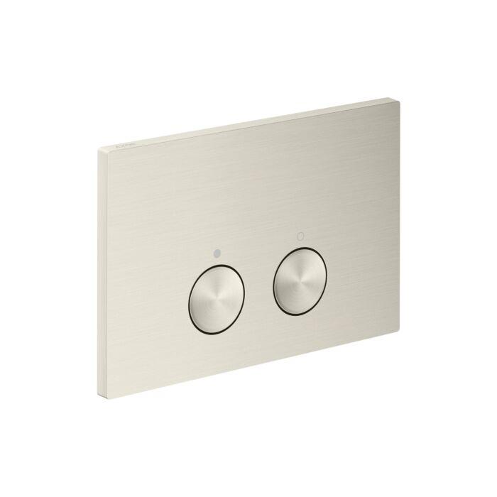 hansgrohe AXOR FlushPlate Drückerplatte 42531800 für 2-Mengen-Spülung, Metall, Edelstahl Finish