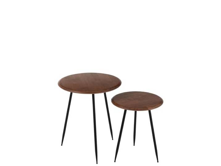 J-line Couchtisch Neo - Gummi - Natur/Schwarz - 2er-Set