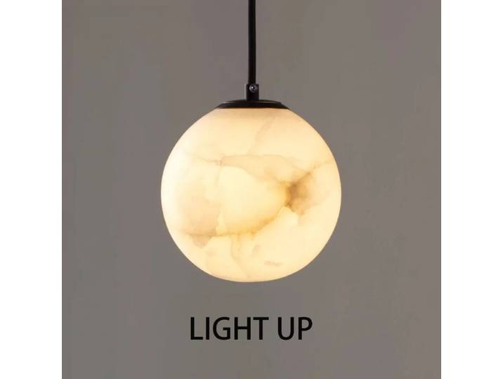 Lustre Suspendu Moderne en Marbre Espagnol 2026, Petite Suspension en Pierre Naturelle pour Chambre, Salon, Salle à Manger, Décoration