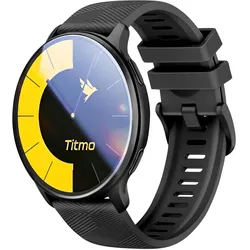 Titmo Smart watches Smartwatch O-200 (GPS, AMOLED, bluetooth call, silicone strap) black (45 mm, ohne SIM), Smartwatch