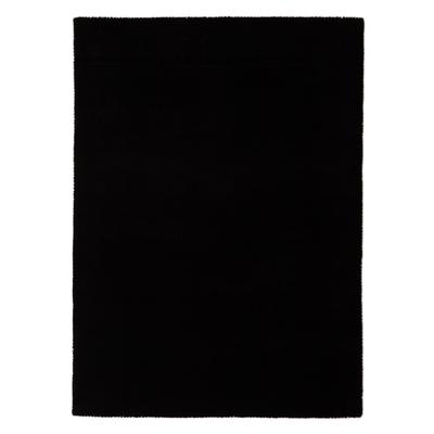 Wollteppich CARPETFINE "Gabbeh Lola Uni", schwarz, B:140cm H:14mm L:200cm, Wolle, Teppiche, mit natürlichem Pflanzenmaterial von Hand gewebt, auch in Rund