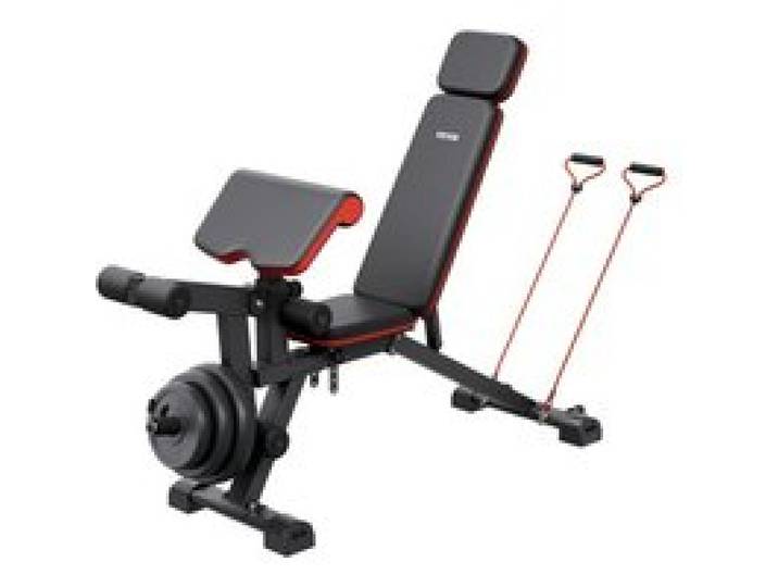 VEVOR Hantelbank verstellbare Brauchtrainer für Ganzkörpertraining 363 kg belastbar), Sit-up-Trainingsbank Fitness Bank Flachbank mit it Beinstrecker, Preacher-Polster, schnelle Einstellung