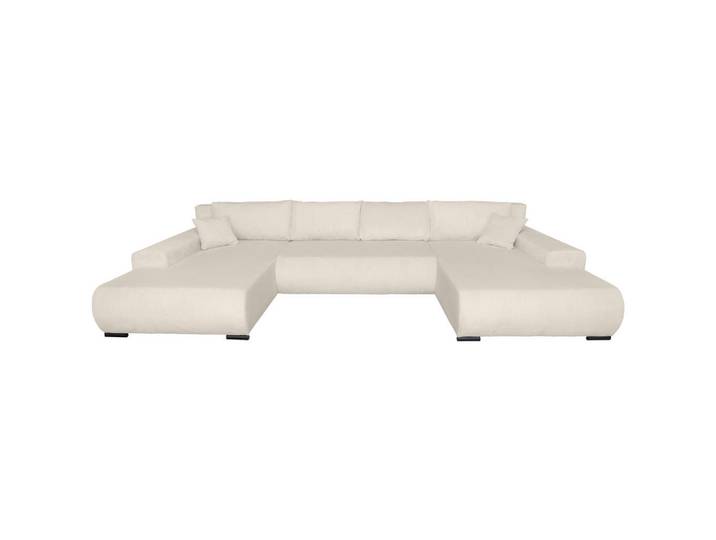Carryhome Wohnlandschaft, Creme, Metall, U-Form, 351x191 cm, Liegefunktion, Schlafen auf Sitzhöhe, Rücken echt, haustierfreundlicher Bezug, Wohnzimmer, Sofas & Couches, Wohnlandschaften, Wohnlandschaft U-Form