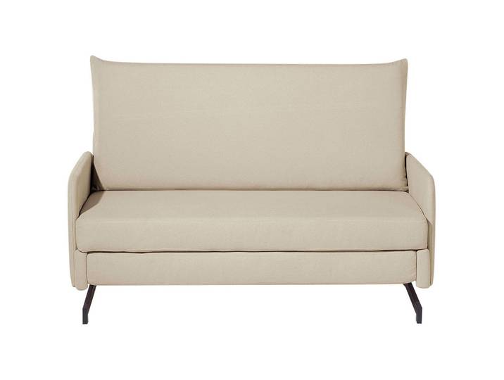 Beliani 2-Sitzer-Schlafsofa Polyester Beige Belfast, 147x68x80 cm, Babymöbel & Kindermöbel, Kinderzimmer & Jugendzimmer, Schlafsofas