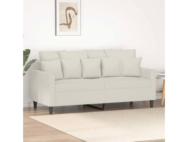HEFZGDB 2-Sitzer Sofa Creme 140 cm Samt Stoffbezug Metallgestell Polsterung Bequem Modernes Design Wohnzimmer Sitzmöbel Sofa