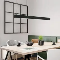 Balkenförmige Next LED Pendelleuchte mit Dimmer in Schwarz 112cm mit Ober- & Unterlicht von Fabas Luce