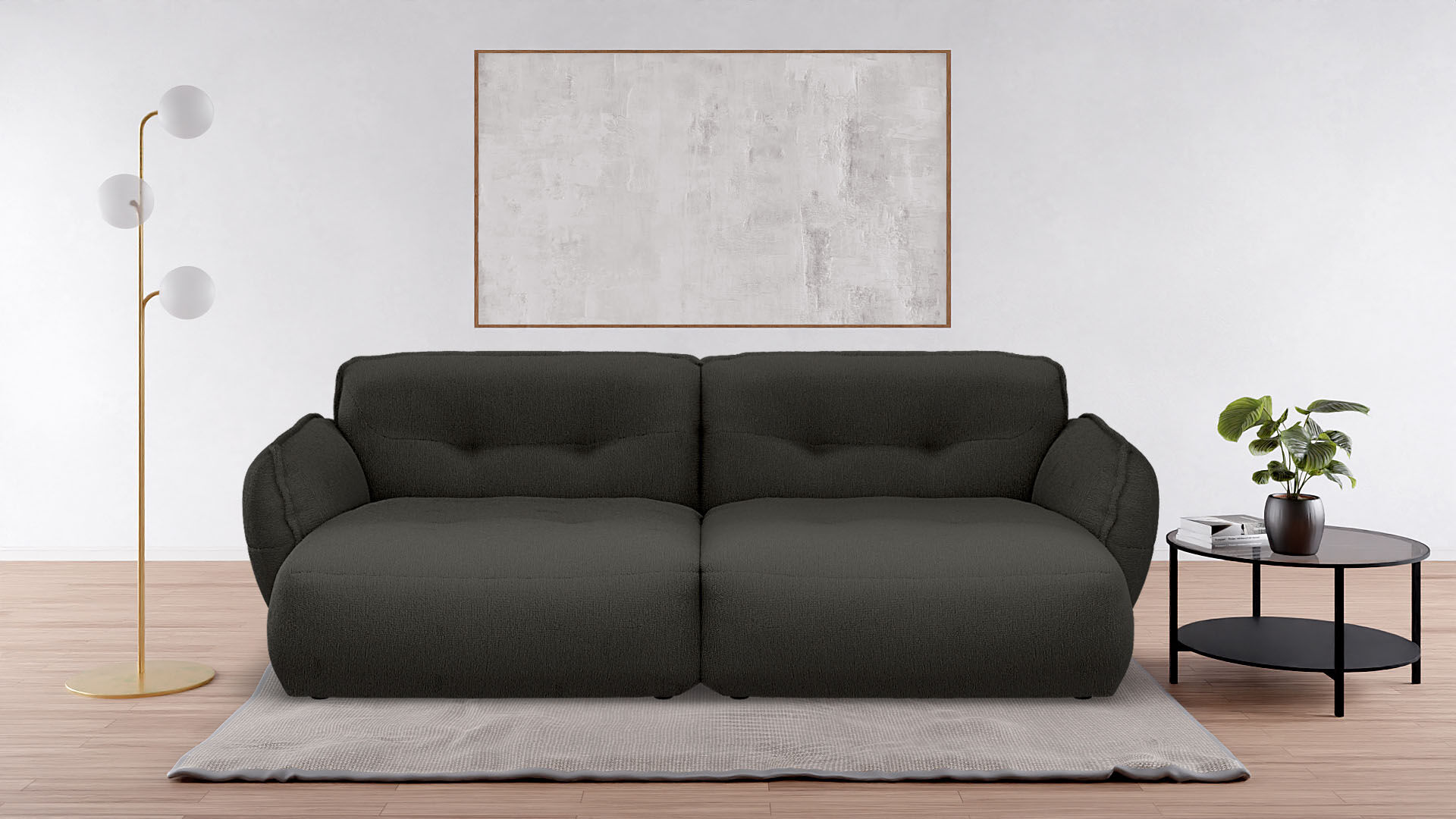 Big-Sofa BETYPE "Be Fluffy moderner Love Seat, XXL Sofa, Lese-Sessel, Mega Sofa", grau (anthracit), B:285cm H:87cm T:184cm, 100% Polyester, Sofas, Big-Sofa, Softes Sitzgefühl, moderne Kedernaht, hochwertiger Bezug