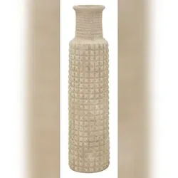 Mauro Ferretti Sandfarbene Gartenvase 110 cm - Beeindruckende Kunstharzvase mit Sandstruktur, langlebig für Gärten und Terrassen