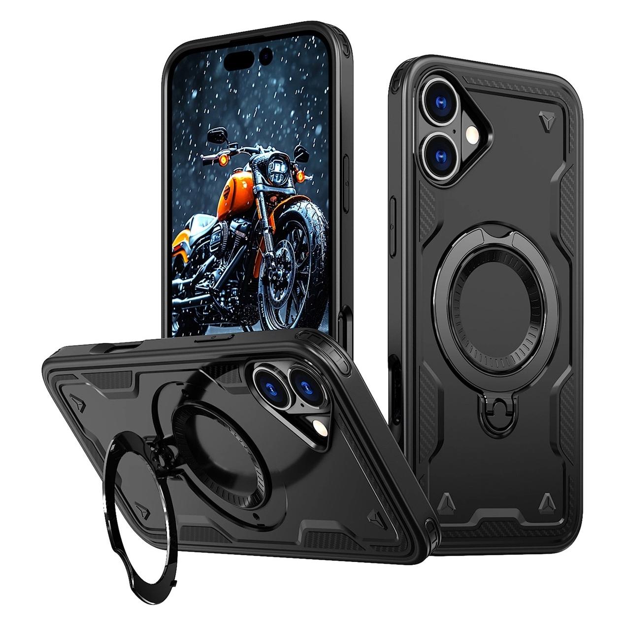 Hurtel Hybrid Armor Trendy Case with MagSafe for iPhone 16 Plus - Black (Apple iPhone 16 Plus) (53030946)