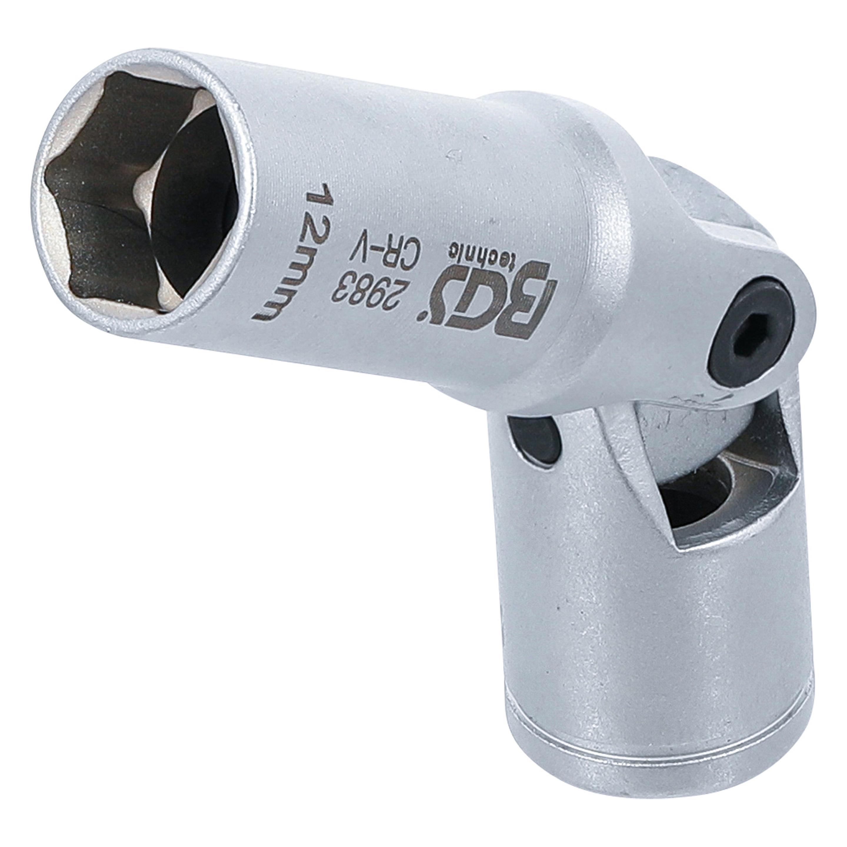 BGS Glühkerzen-Gelenk-Einsatz Sechskant Antrieb Innenvierkant 10 mm (3/8") SW 12 mm (12 mm) (2983)