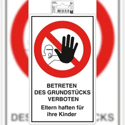 Exacompta 67067B Hinweisschild selbstklebend, Betreten verboten, 15x25 cm, PVC -