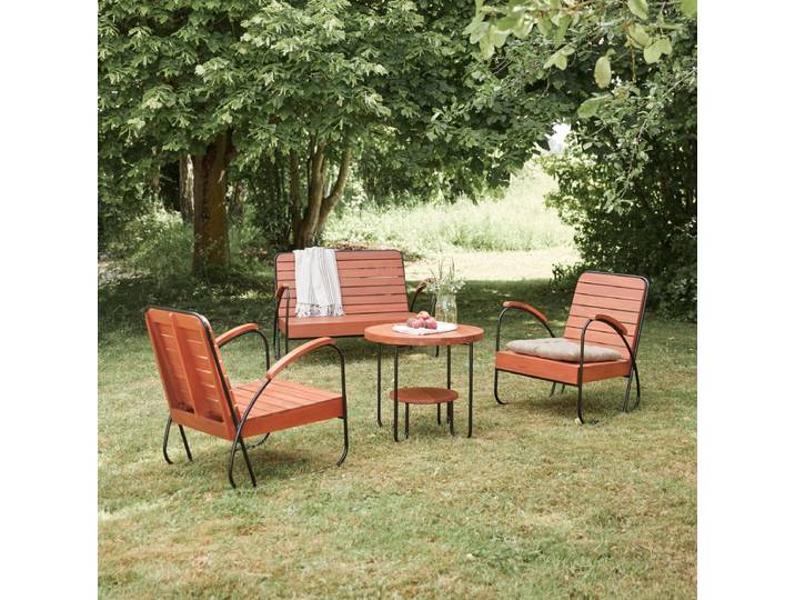 4-Sitzer-Gartenlounge Key Wood aus massivem Akazienholz - Natur