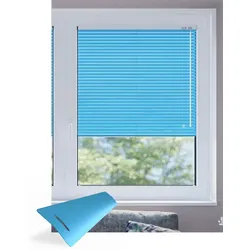 Jalousie ohne Bohren nach Maß, Disco Blau 776, 50 x 100 cm, Jalousie individuell maßangefertigt