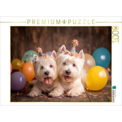 CALVENDO Puzzle West Highland White Terrier - Heute wird gefeiert | 1000 Teile Lege-Größe 64 × 48 cm Foto-Puzzle für glückliche Stunden, von ,