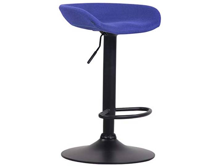 CLP Barhocker Anaheim Filz I Thekenhocker Mit Trompetenfuß I Barstuhl Mit Fußstütze Tresenstuhl Thekenstuhl Farbe blau Gestell Farbe schwarz