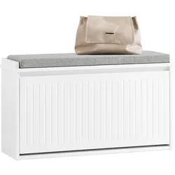 SCHUHBANK mit Sitzfläche, Weiß 80x26x45 cm