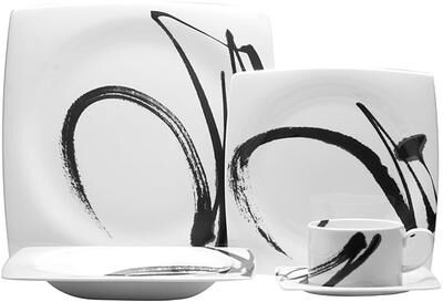 Red Vanilla Paint it Black 20pc. Dinner Set