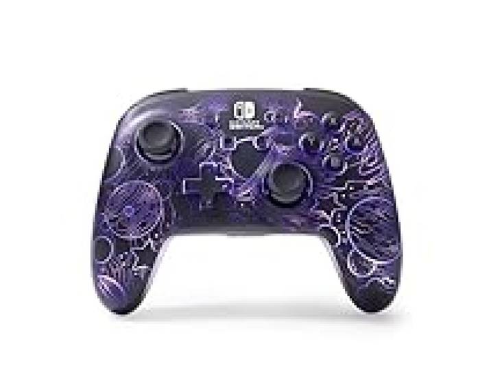 Manette sans fil améliorée PowerA pour Nintendo Switch, modèle OLED et Switch Lite, accessoire de jeu, manette de jeu, manette gaming, manette Bluetooth, sous licence officielle - RGB; Galactic Vortex