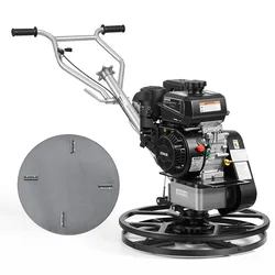 VEVOR Flügelglätter Betonglätter mit Ø 610mm Glättteller & Ø 580mm Klingen, Kohler 7 PS 4-Takt-Benzinmotor, 0-18° Verstellbare Blattwinkel, 60-125 U/min Messerdrehzahl, Glättmaschine für Bodenebnung