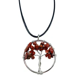 Tree of Life Pendant - Red Jasper