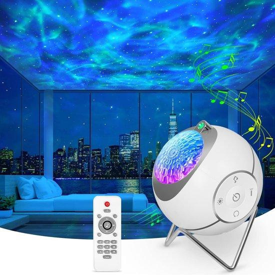 LED-sterrenhemelprojector met 360 graden rotatie, witte ruis en afstandsbediening, multicolor en wit