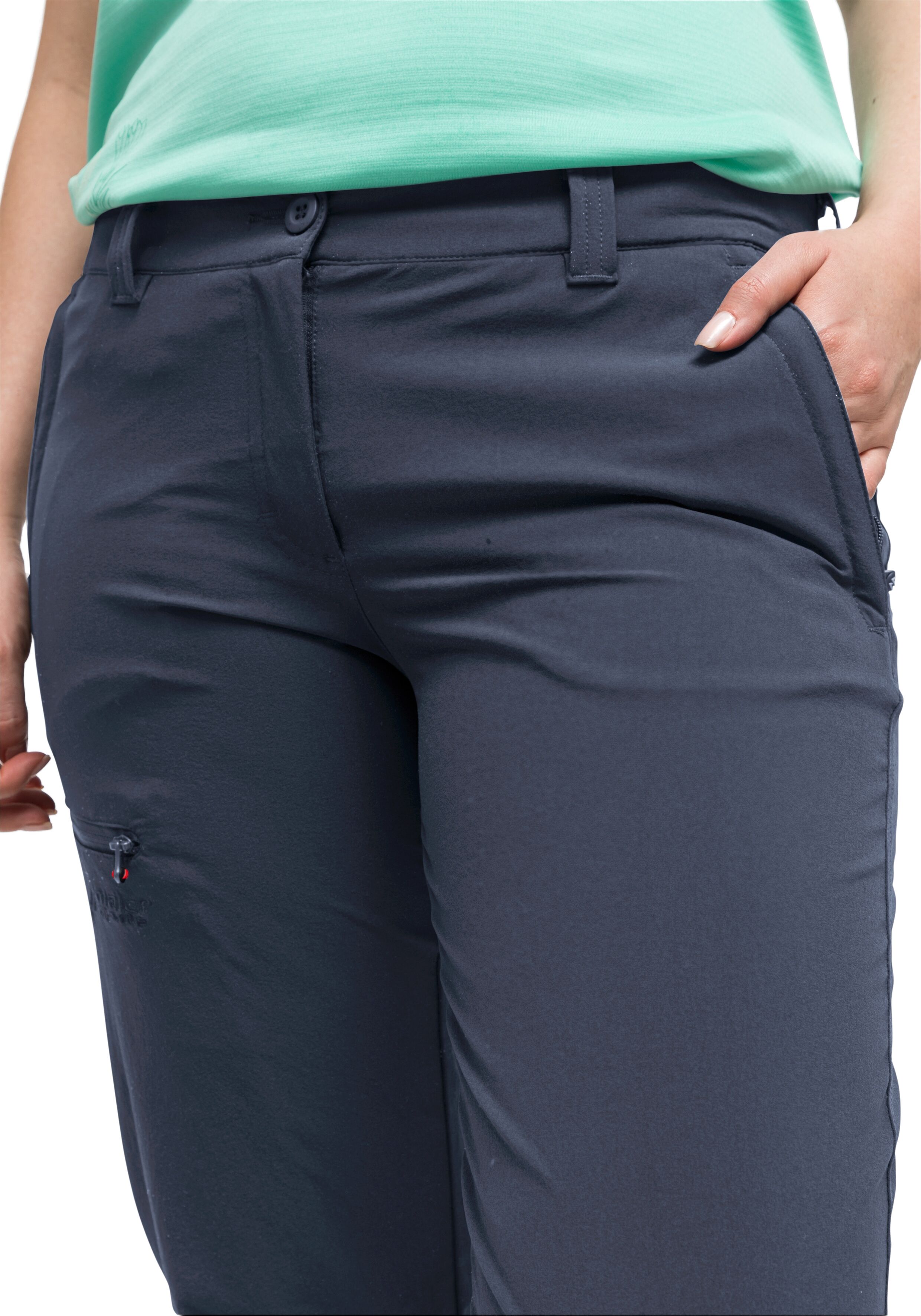 Funktionshose MAIER SPORTS "Lulaka 7/8", Damen, Gr. 34, Normalgrössen, grau, 90% Polyamid, 10% Elasthan, Hosen Funktionshose, Damen Wanderhose, atmungsaktive und elastische Outdoor-Hose grau 34, Normalgrössen
