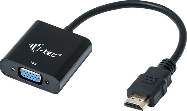 Câble interface noir i-tec HDMI2VGAADA i-tec HDMI2VGAADA, HDMI, VGA, mâle/femelle, 0,15 m, noir